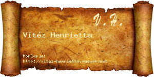Vitéz Henrietta névjegykártya